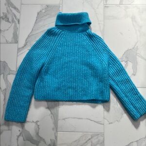 Women's Blue Turtleneck Sweater